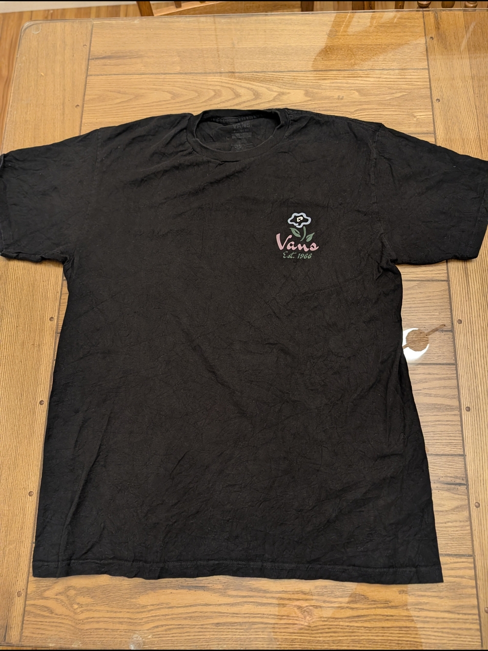 Black Vans Tri Floral T-shirt  Size Large